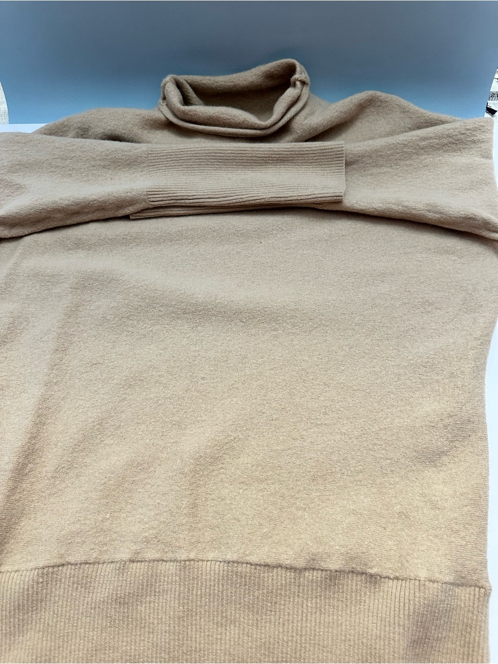 Merino Wool Camel Turtleneck Sweater - Picture 2 of 3